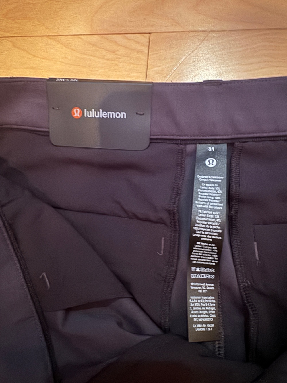 NEW Lululemon ABC Slim-Fit Trouser Warpstreme –Obsidian (Dark Charcoal)– 31